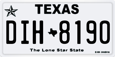 TX license plate DIH8190