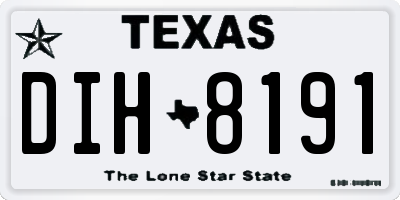TX license plate DIH8191