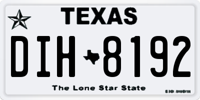 TX license plate DIH8192