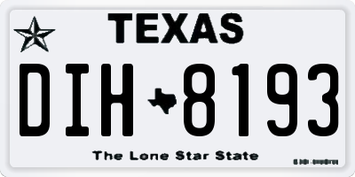 TX license plate DIH8193