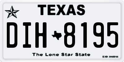 TX license plate DIH8195