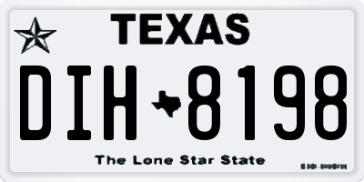 TX license plate DIH8198