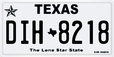 TX license plate DIH8218