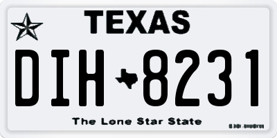 TX license plate DIH8231