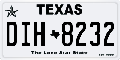 TX license plate DIH8232
