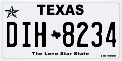 TX license plate DIH8234