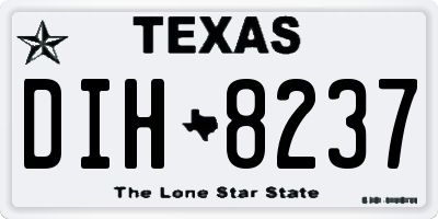 TX license plate DIH8237
