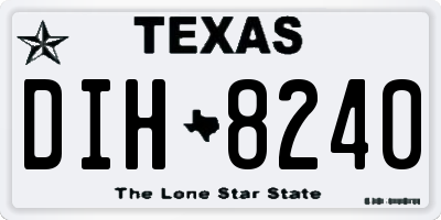 TX license plate DIH8240