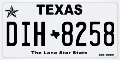 TX license plate DIH8258