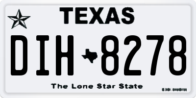 TX license plate DIH8278