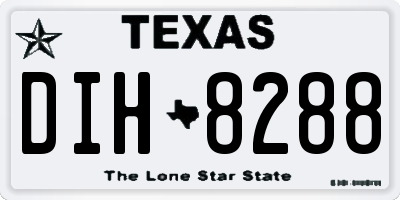 TX license plate DIH8288