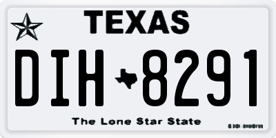 TX license plate DIH8291