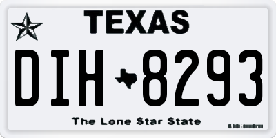 TX license plate DIH8293