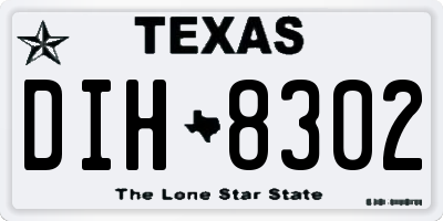 TX license plate DIH8302