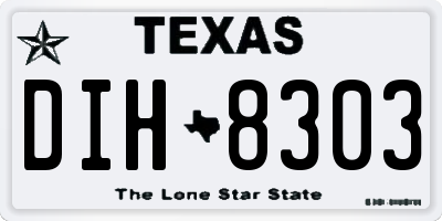 TX license plate DIH8303