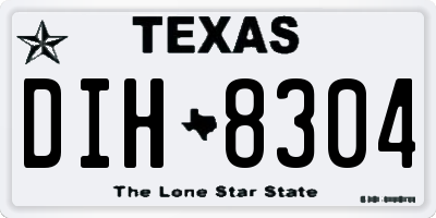 TX license plate DIH8304