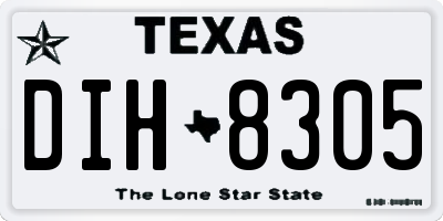 TX license plate DIH8305
