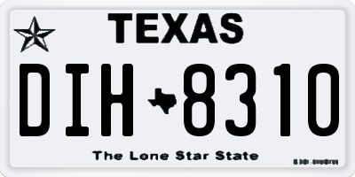 TX license plate DIH8310