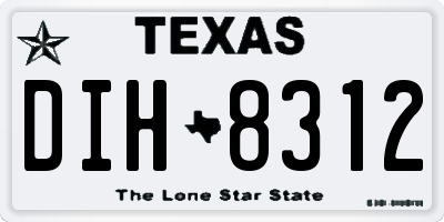 TX license plate DIH8312