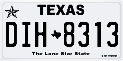 TX license plate DIH8313