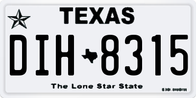 TX license plate DIH8315