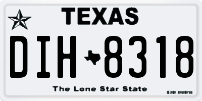 TX license plate DIH8318