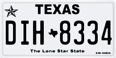 TX license plate DIH8334