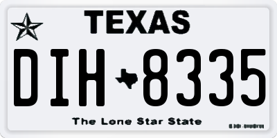 TX license plate DIH8335