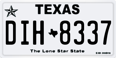 TX license plate DIH8337