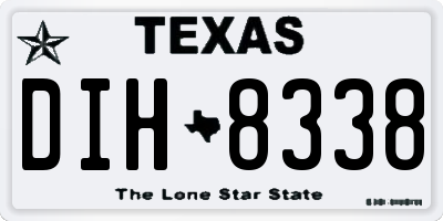 TX license plate DIH8338
