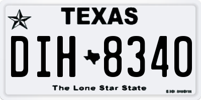 TX license plate DIH8340