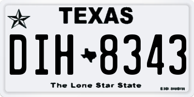 TX license plate DIH8343