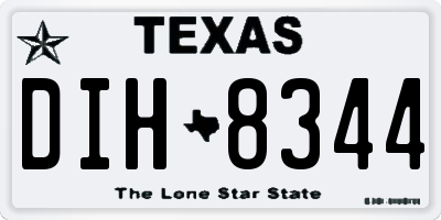 TX license plate DIH8344