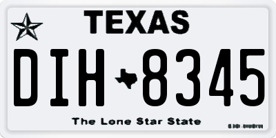 TX license plate DIH8345