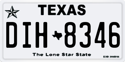 TX license plate DIH8346