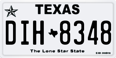 TX license plate DIH8348