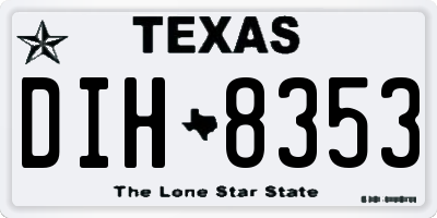 TX license plate DIH8353