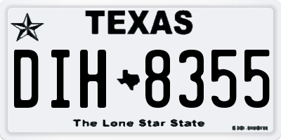 TX license plate DIH8355