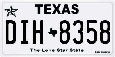 TX license plate DIH8358