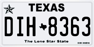 TX license plate DIH8363