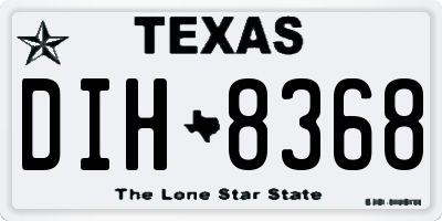TX license plate DIH8368