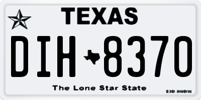 TX license plate DIH8370