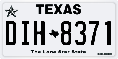 TX license plate DIH8371