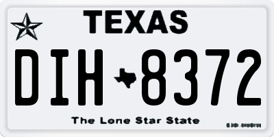 TX license plate DIH8372