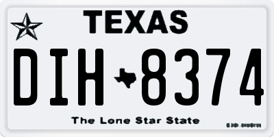 TX license plate DIH8374