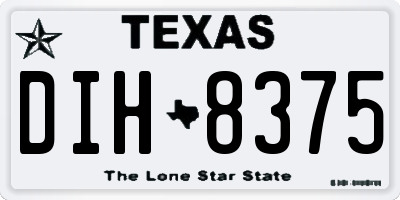 TX license plate DIH8375