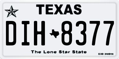 TX license plate DIH8377