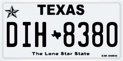 TX license plate DIH8380