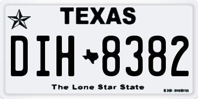 TX license plate DIH8382