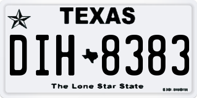 TX license plate DIH8383